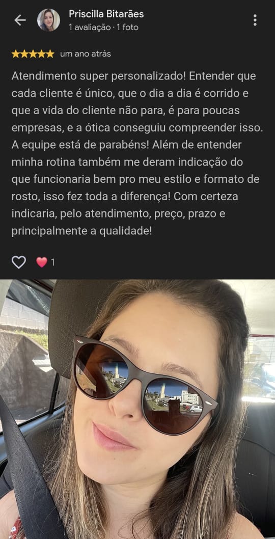 Print de avaliação 5 estrelas no Google: atendimento super personalizado